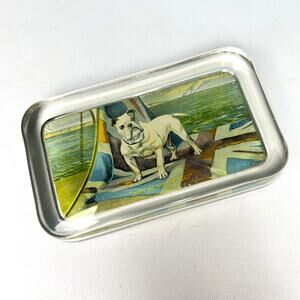 Vintage 1940s Maud Earl Bulldog Glass Paperweight New Carlton Hotel Montreal